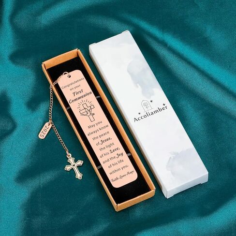 First Communion Gifts for Girls Boys Baptism Confirmation Gifts for Teen Christian Religious Easter Gifts for Kids Goddaughter Godson Women Men 1st Holy Communion Bookmark Easter Basket Stuffers Faith in Saudi Arabia