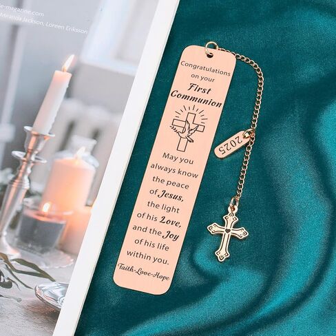 First Communion Gifts for Girls Boys Baptism Confirmation Gifts for Teen Christian Religious Easter Gifts for Kids Goddaughter Godson Women Men 1st Holy Communion Bookmark Easter Basket Stuffers Faith in Saudi Arabia