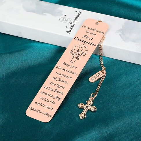 First Communion Gifts for Girls Boys Baptism Confirmation Gifts for Teen Christian Religious Easter Gifts for Kids Goddaughter Godson Women Men 1st Holy Communion Bookmark Easter Basket Stuffers Faith in Saudi Arabia