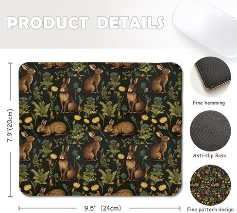 Blue and White Floral Mouse Pad, Luxury Gold Chrysanthemum Flower Mousepad Mouse Mat with Non-Slip Rubber Base for Home Office Desk Accessories, Aesthetic Office Supplies, 9.5x7.9 Inch in Kuwait