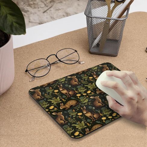 Blue and White Floral Mouse Pad, Luxury Gold Chrysanthemum Flower Mousepad Mouse Mat with Non-Slip Rubber Base for Home Office Desk Accessories, Aesthetic Office Supplies, 9.5x7.9 Inch in Kuwait
