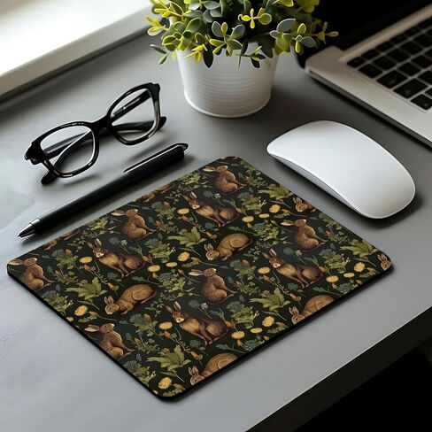 Blue and White Floral Mouse Pad, Luxury Gold Chrysanthemum Flower Mousepad Mouse Mat with Non-Slip Rubber Base for Home Office Desk Accessories, Aesthetic Office Supplies, 9.5x7.9 Inch in Kuwait