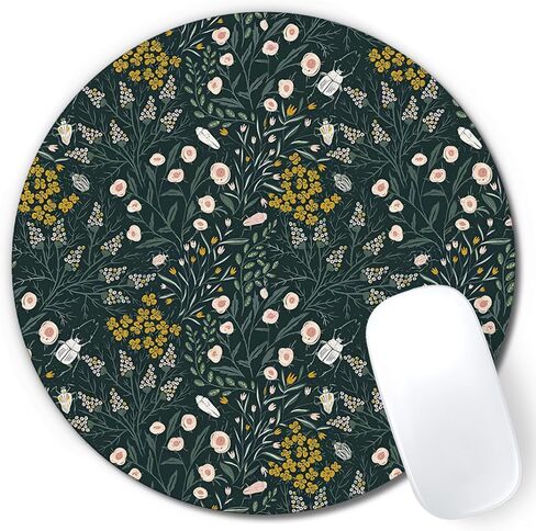 Blue and White Floral Mouse Pad, Luxury Gold Chrysanthemum Flower Mousepad Mouse Mat with Non-Slip Rubber Base for Home Office Desk Accessories, Aesthetic Office Supplies, 9.5x7.9 Inch in Saudi Arabia