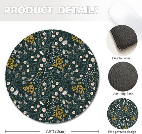 Blue and White Floral Mouse Pad, Luxury Gold Chrysanthemum Flower Mousepad Mouse Mat with Non-Slip Rubber Base for Home Office Desk Accessories, Aesthetic Office Supplies, 9.5x7.9 Inch in Saudi Arabia