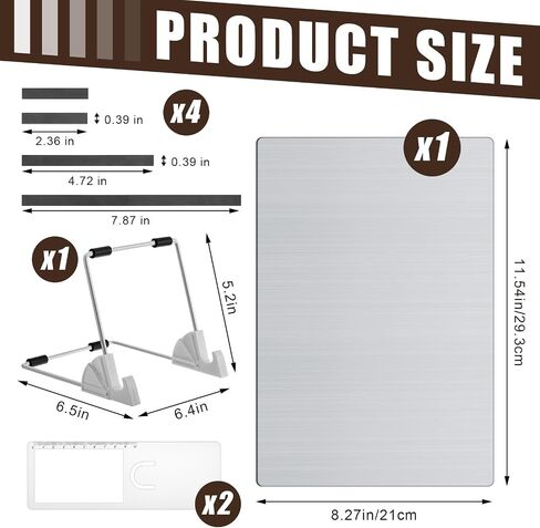 FLUTESAN 8 PCS Cross Schitch Accessories 11.5 × 4.7 بوصة Metal Magnet Board Board حامل نمط الحياكة 2 MOODMARK MACTINGEIR in Kuwait