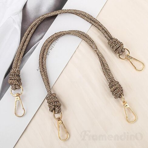 Framendino, 2 Pack Rhinestone Purse Strap Crystal Replacement Shoulder Chain for Women Evening Party Bag 12.6 Inch Gold in Saudi Arabia