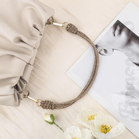 Framendino, 2 Pack Rhinestone Purse Strap Crystal Replacement Shoulder Chain for Women Evening Party Bag 12.6 Inch Gold in Saudi Arabia