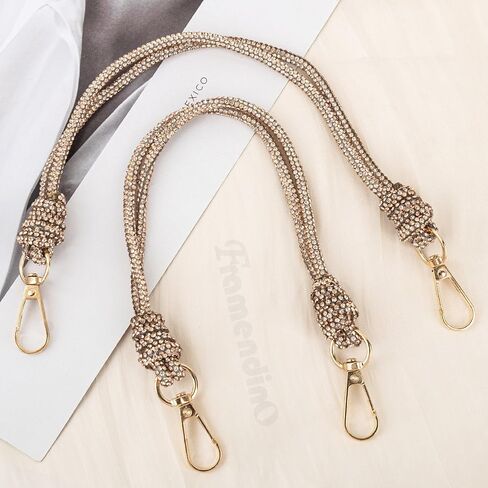 Framendino, 2 Pack Rhinestone Purse Strap Crystal Replacement Shoulder Chain for Women Evening Party Bag 12.6 Inch Gold in Saudi Arabia