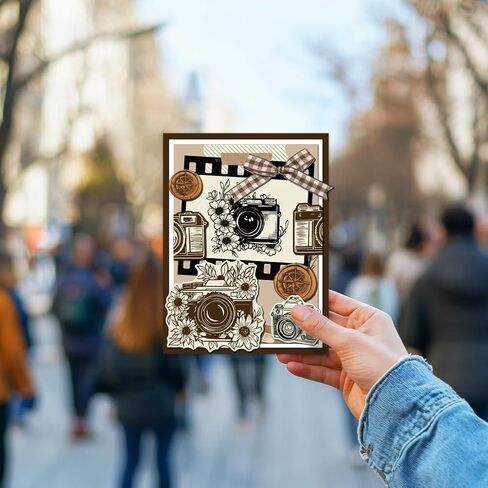 1 Pc Clear Stamps, Vintage Flower Camera Scrapbooking Stamps Silicone Transparent Seal Stamp for Card Making Decoration Embossing Album Decor DIY Craft in Saudi Arabia