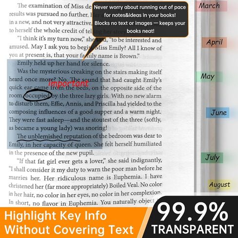 1000 Sheets Transparent Sticky Notes, MEIGAONE 10 Pack Clear Sticky Note with Index Tabs + Marker Pen, Strong Adhesion, Waterproof Translucent Sticky Note for Study, Book,Office,School Supplies in Kuwait