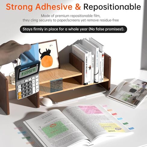 1000 Sheets Transparent Sticky Notes, MEIGAONE 10 Pack Clear Sticky Note with Index Tabs + Marker Pen, Strong Adhesion, Waterproof Translucent Sticky Note for Study, Book,Office,School Supplies in Kuwait