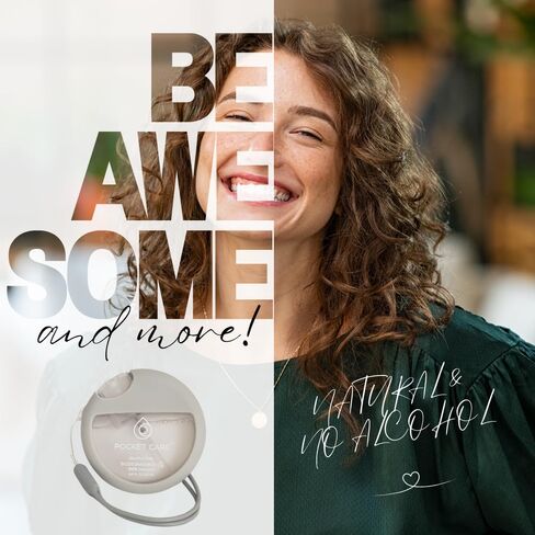 العناية بالجيب | بخاخ معقم لليدين غير معطر مع حزام 25 مل / 8.45 أونصة سائلة - بخاخ لليدين | بخاخ مرطب عضوي | حجم السفر - ملحقات السفر | 100٪ طبيعي in Kuwait