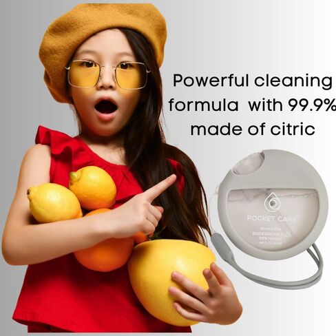 العناية بالجيب | بخاخ معقم لليدين غير معطر مع حزام 25 مل / 8.45 أونصة سائلة - بخاخ لليدين | بخاخ مرطب عضوي | حجم السفر - ملحقات السفر | 100٪ طبيعي in Kuwait