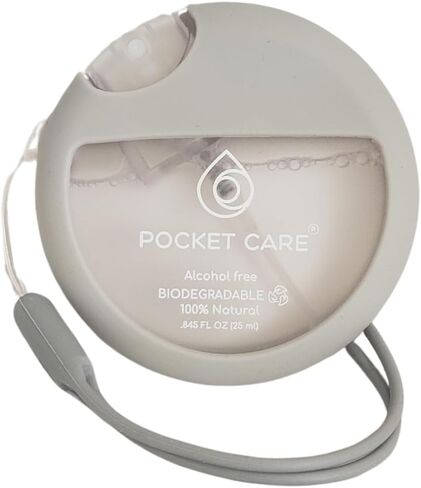 العناية بالجيب | بخاخ معقم لليدين غير معطر مع حزام 25 مل / 8.45 أونصة سائلة - بخاخ لليدين | بخاخ مرطب عضوي | حجم السفر - ملحقات السفر | 100٪ طبيعي in Kuwait