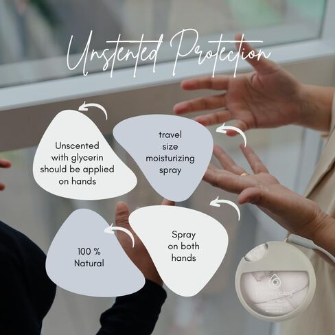 العناية بالجيب | بخاخ معقم لليدين غير معطر مع حزام 25 مل / 8.45 أونصة سائلة - بخاخ لليدين | بخاخ مرطب عضوي | حجم السفر - ملحقات السفر | 100٪ طبيعي in Kuwait