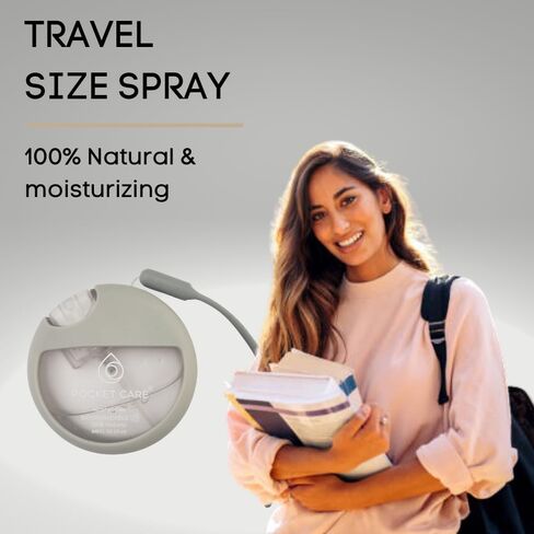 العناية بالجيب | بخاخ معقم لليدين غير معطر مع حزام 25 مل / 8.45 أونصة سائلة - بخاخ لليدين | بخاخ مرطب عضوي | حجم السفر - ملحقات السفر | 100٪ طبيعي in Kuwait