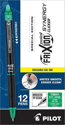 PILOT, FriXion Synergy Clicker Erasable, Refillable, Retractable Gel Ink Pens, Extra Fine Point 0.5 mm, Pack of 12, Red Ink in Saudi Arabia