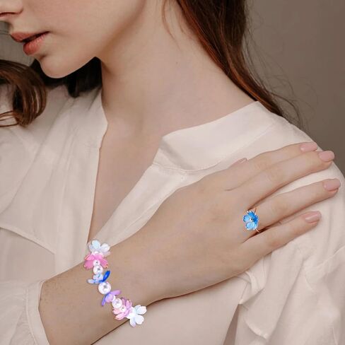 Flower Beads for Jewelry Making, Gold-Plated Flower Charms, Acrylic Floral Beads for Crafts, Bracelets in Saudi Arabia