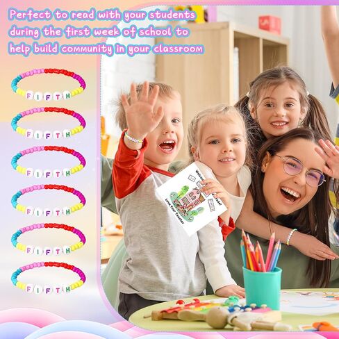 XunYee 24 Sets Back to School Gifts for Student Include Our Class Is a Family Greeting Card and First Day of School Bracelet with Bags Letter Bracelet for 1st Day of Classroom (First Grade) in Saudi Arabia