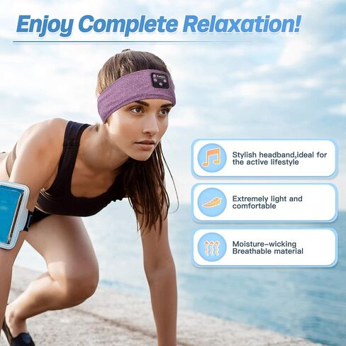 Sleep Headphones, Bluetooth Sleeping Headphones Headband Soft Elastic Comfortable Bluetooth Headband,Cool Tech Gadgets Sleeping Gifts for Women Men Birthday Christmas Valentine's Day in Saudi Arabia
