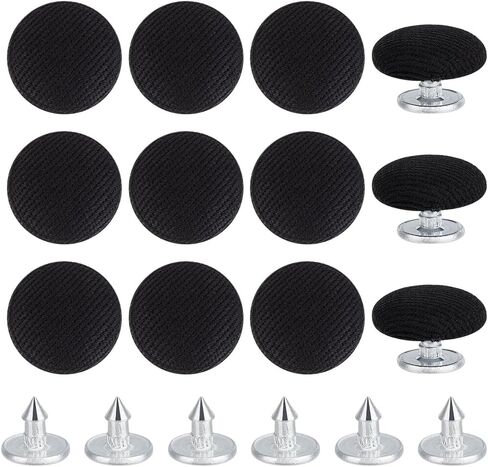Benecreat 12 PCS Baseball Cap Cap ، 0.55 بوصة أعلى قبعات بديلة القبعات المغطاة بقطعة قماش سوداء مغطاة لاستبدال القبع in Saudi Arabia