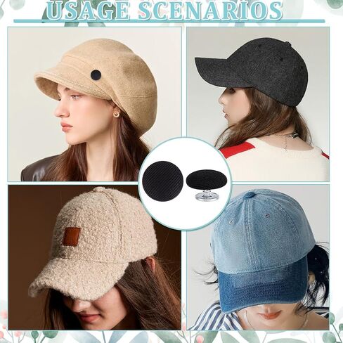 Benecreat 12 PCS Baseball Cap Cap ، 0.55 بوصة أعلى قبعات بديلة القبعات المغطاة بقطعة قماش سوداء مغطاة لاستبدال القبع in Saudi Arabia