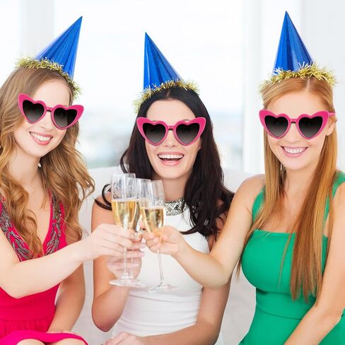 6/12/24 Pack Heart Sunglasses Vintage Heart Shaped Glasses Bulk Bachelorette Sunglasses for Women Wedding Party in Kuwait