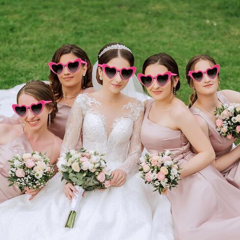 6/12/24 Pack Heart Sunglasses Vintage Heart Shaped Glasses Bulk Bachelorette Sunglasses for Women Wedding Party in Kuwait