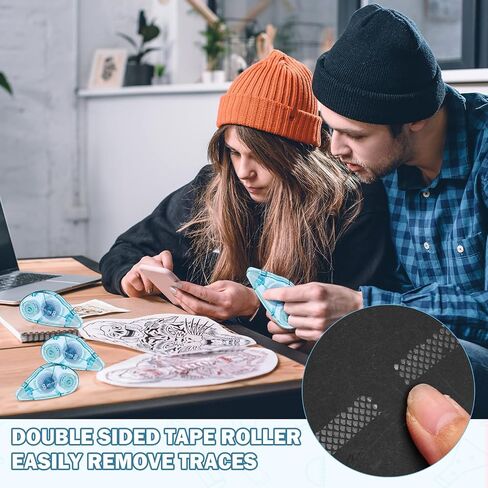 50 Pack Double Sided Tape, Glue Tape Roller 0.3 Inch × 26.25 ft Adhesive Dot Roller Applicators for Journaling Scrapbook Supplies Crafts Gift Wrapping(Bule) in Saudi Arabia