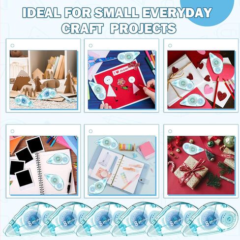 50 Pack Double Sided Tape, Glue Tape Roller 0.3 Inch × 26.25 ft Adhesive Dot Roller Applicators for Journaling Scrapbook Supplies Crafts Gift Wrapping(Bule) in Saudi Arabia