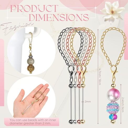 12 Pcs Beadable Charm Accessories Compatible with Stanley Beaded Charm for Tumblers with Handle Cup Chains Wire for 30 40 oz Water Bottle Jewelry Gift Making Blank DIY in Saudi Arabia