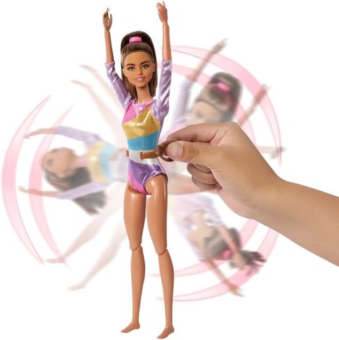 Barbie Careers Playset, Gymnastics Set with Blonde Gymnast Fashion Doll, C-Clip for Flipping Action, Balance Beam, Warm-Up Suit & Accessories in Saudi Arabia
