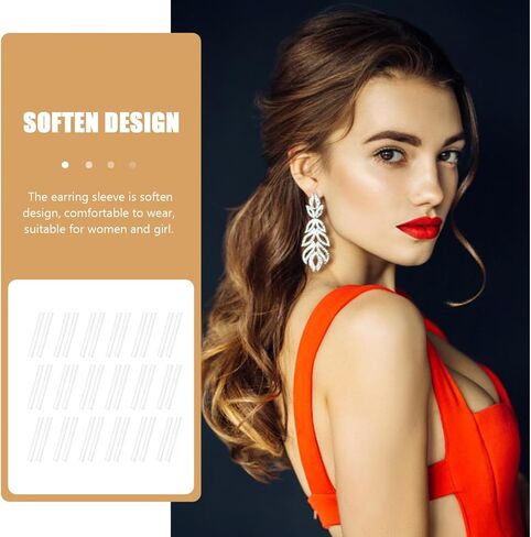 Earring Post Sleeves for Sensitives Ears 50 Pairs Sleeve Protectors Silicone Anti-Sensitives Pierced Cover for Hook Earrings in Saudi Arabia