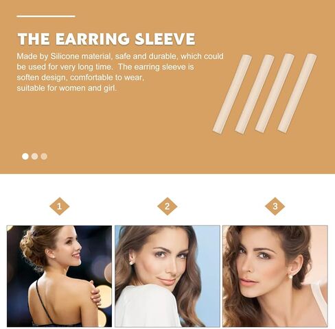 Earring Post Sleeves for Sensitives Ears 50 Pairs Sleeve Protectors Silicone Anti-Sensitives Pierced Cover for Hook Earrings in Saudi Arabia