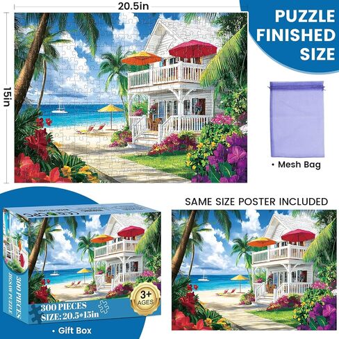 Puzzles for Adults 300 Pieces Sea View Room Puzzles 300 Pieces for Adults,Interlock Perfectly Letter on Back No Dust,Challenging Puzzle Home Decor Birthday Party Gift Toy for Men Women Olders Seniors in Saudi Arabia