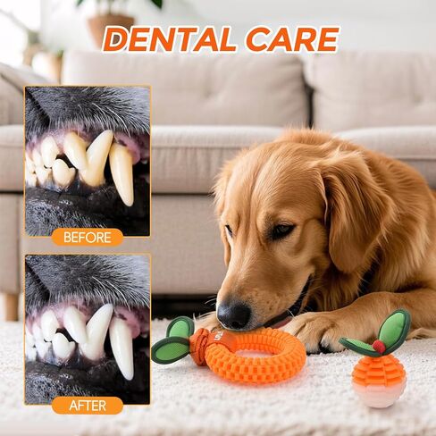 2-Pack Dog Teeth Cleaning Toys, Durable TPU Bite and Brush Dog Toys for Small and Medium Dogs, Dental Chew Toys for Puppy Teething in Saudi Arabia