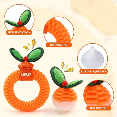 2-Pack Dog Teeth Cleaning Toys, Durable TPU Bite and Brush Dog Toys for Small and Medium Dogs, Dental Chew Toys for Puppy Teething in Saudi Arabia