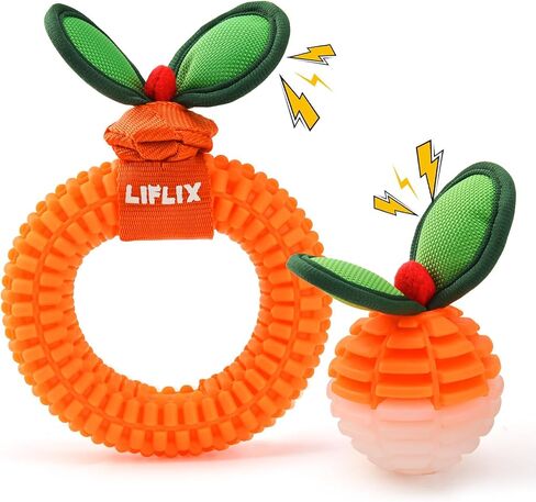 2-Pack Dog Teeth Cleaning Toys, Durable TPU Bite and Brush Dog Toys for Small and Medium Dogs, Dental Chew Toys for Puppy Teething in Saudi Arabia