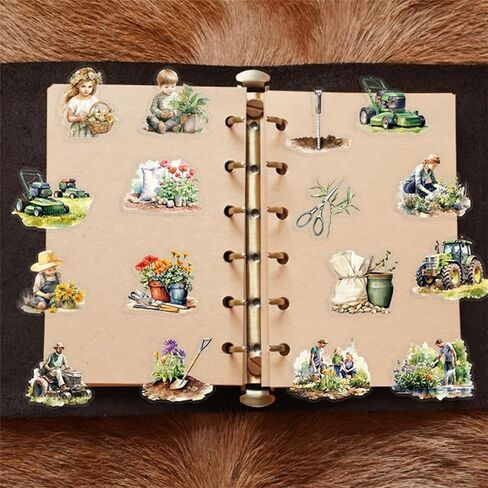 50Pcs Transparent Potted Plant Stickers for Scrapbooking PET Gardens Stickers Gardening Craft Sticker Gardener Sticker for Journaling Clear Flower Decals (Gardens) in Saudi Arabia