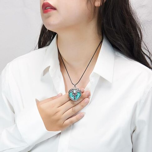 6 Pieces Crystal Dragon Pendants for Men Women Heart Shaped Alloy Dragon Inlay Design Natural Gemstone Quartz Charm for Jewelry Making Necklace in Saudi Arabia