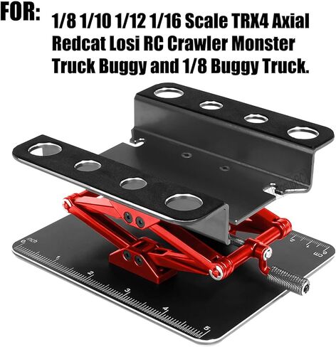 RC Car Work Stand for 1/8 1/10 1/12 1/16 Scale TRX4 Redcat Losi RC Crawler Monster Truck Buggy ، Maluminium Work Workstation 360 Degate Lift Lower ، Black in Saudi Arabia