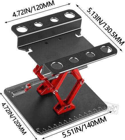 RC Car Work Stand for 1/8 1/10 1/12 1/16 Scale TRX4 Redcat Losi RC Crawler Monster Truck Buggy ، Maluminium Work Workstation 360 Degate Lift Lower ، Black in Saudi Arabia