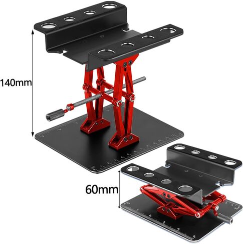 RC Car Work Stand for 1/8 1/10 1/12 1/16 Scale TRX4 Redcat Losi RC Crawler Monster Truck Buggy ، Maluminium Work Workstation 360 Degate Lift Lower ، Black in Saudi Arabia