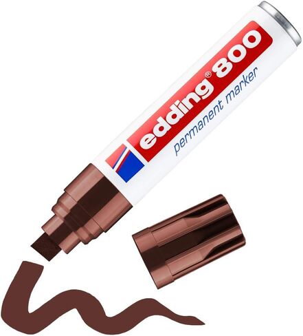 edding 800 permanent marker - black - 1 pen - chisel nib 4-12 mm - for bold markings - waterproof, quick-drying, smear-proof pens - for cardboard, plastic, wood, metal, glass and fabric in Saudi Arabia