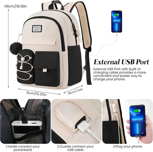 Cute School Backpack for Teen Girls,Backpacks for Women College Students Middle School Travel,Back Pack Bookbag Laptop Bag Mochila Escolares Mujer Niña in Kuwait