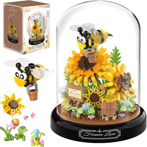 HI-REEKE Flower Butterfly Bouquet Building Block Set, Micro Mini Botanical Building Toy for Women-582 PCS in Saudi Arabia