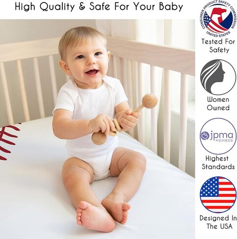 Sweet Jojo Designs Brown and White Football Boy Baby Fitted Crib Sheet for Infant Newborn Nursery Toddler Bed Room Standard Mattress - for The Vintage Foot Ball Sports Themed Footballs Collection in Saudi Arabia