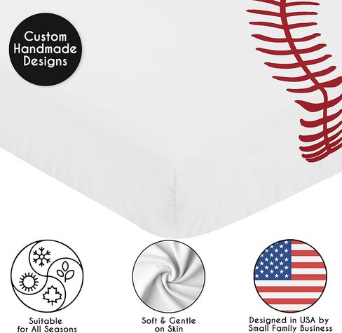 Sweet Jojo Designs Brown and White Football Boy Baby Fitted Crib Sheet for Infant Newborn Nursery Toddler Bed Room Standard Mattress - for The Vintage Foot Ball Sports Themed Footballs Collection in Saudi Arabia