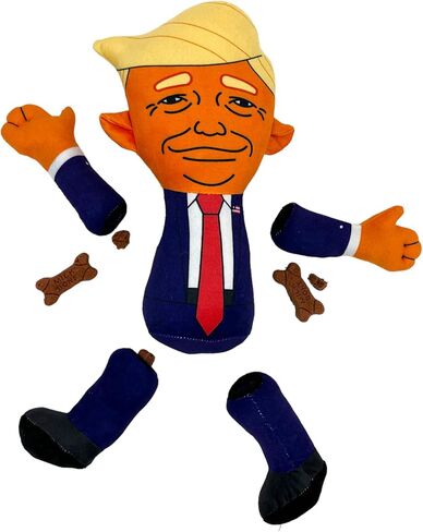 لعبة Trumpy Trump Dog Toy Funny Donald Stuffed Phemed Toy مصممة ليتم مزقها وإعادة صياغتها - RIP وتكشف عن مضغ تفاعلي in Kuwait