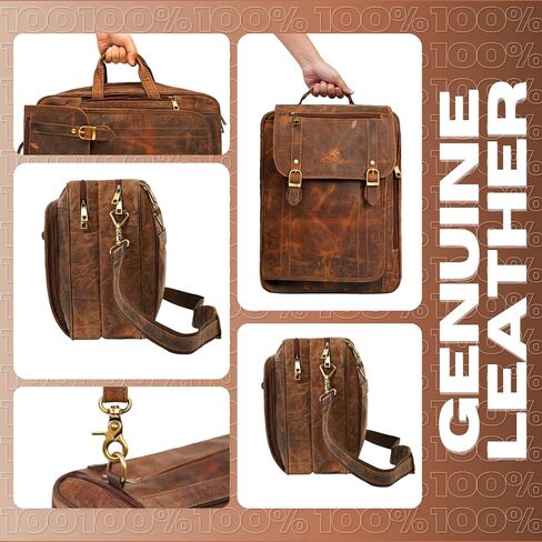 DreamController Leather Backpack Convertible 5in1 Laptop Bag, Shoulder Backpack, Messenger-Crossbody, Trolly Strap & Handle in Saudi Arabia